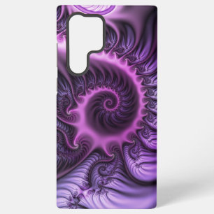 Coque Samsung Galaxy Abstrait vibrant spirale d'art fractal rose violet