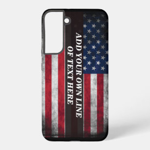 Coque Samsung Galaxy Ajoutez votre texte sur le drapeau américain