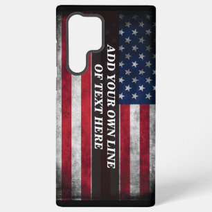 Coque Samsung Galaxy Ajoutez votre texte sur le drapeau américain 