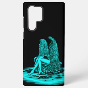 Coque Samsung Galaxy Angel, perdu dans la pensée, noir et vert Design