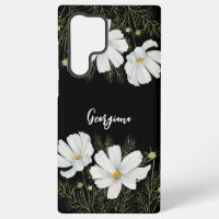 Aquarelle Blanc Cosmos Fleurs Peinture Botanique