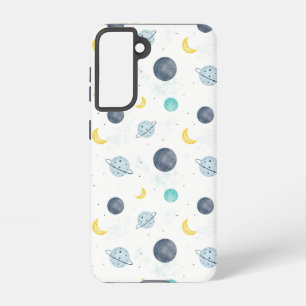 Coque Samsung Galaxy Aquarelle Blue Space Planet Motif