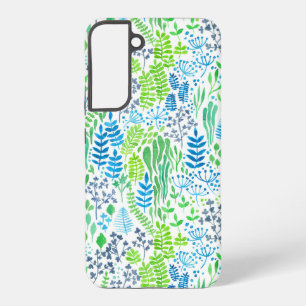 Coque Samsung Galaxy Aquarelle fleurie doodles blanc