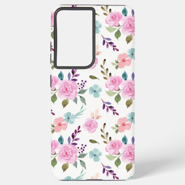 Coque Samsung Galaxy Aquarelle rose (Verso)