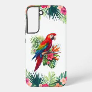 Coque Samsung Galaxy Ara rouge floral tropical