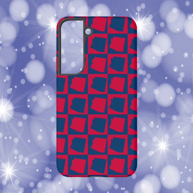 Coque Samsung Galaxy Arizona Motif rouge et bleu (A phone case with a red and blue pattern of the US state of Arizona)