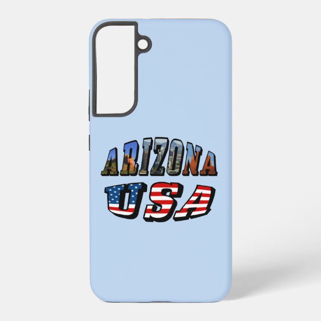 Coque Samsung Galaxy Arizona Picture et USA Flag Text (Verso)