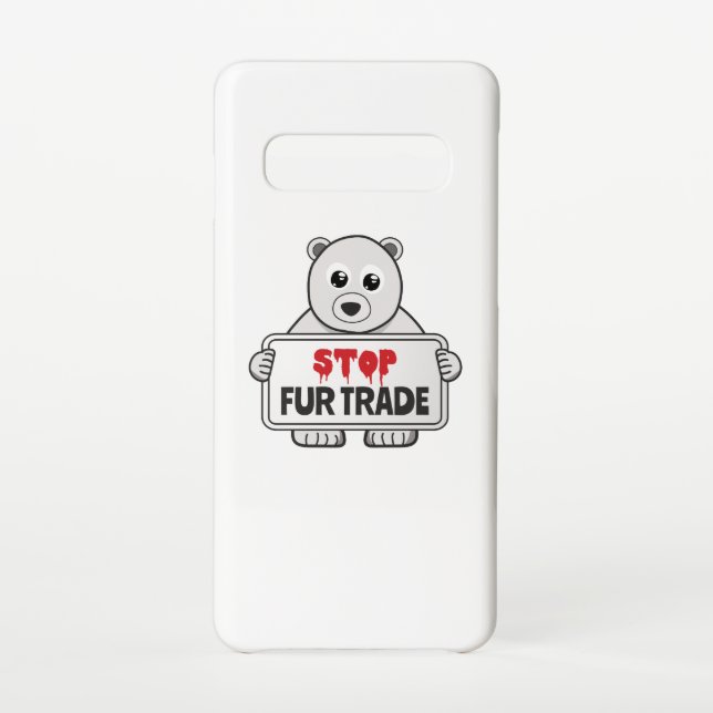 Coque Samsung Galaxy Arrêter le commerce de fourrures Sad Ours Polaire (Dos)