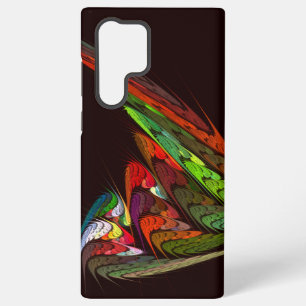 Coque Samsung Galaxy Art abstrait fractal caméléon en mouvement vibrant