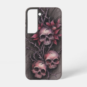 Coque Samsung Galaxy Art floral rouge foncé