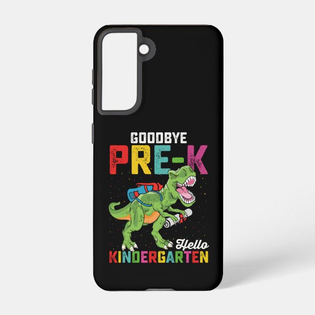 Coque Samsung Galaxy Au revoir Pré K Bonjour maternelle T Rex School (Verso)