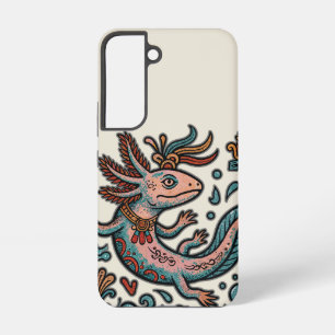Coque Samsung Galaxy Axolotl aztèque Xolotl pierre érodée art tribal bo