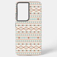 Aztec Formes Motif rouille crème Turquoise