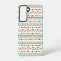 Aztec Formes Motif rouille crème Turquoise