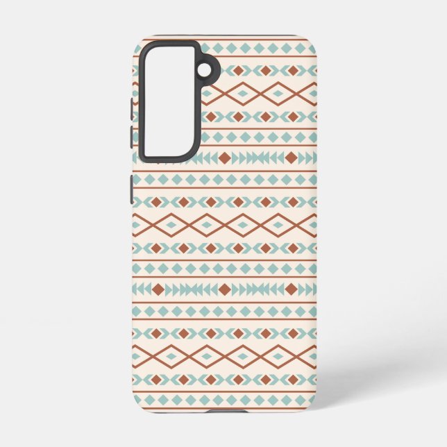 Coque Samsung Galaxy Aztec Formes Motif rouille crème Turquoise (Verso)