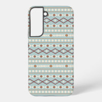 Aztec Formes Motif Rusts Crème Turquoise-Bleu