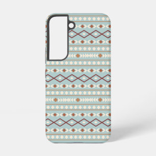 Coque Samsung Galaxy Aztec Formes Motif Rusts Crème Turquoise-Bleu