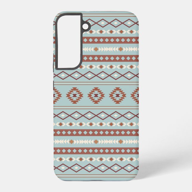 Coque Samsung Galaxy Aztec Mixte Motif Motif Rusts Crème Bleu (Verso)