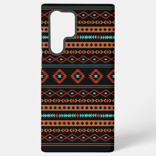 Coque Samsung Galaxy Aztec Rusts Turquoise Noir Motifs mélangés Motif