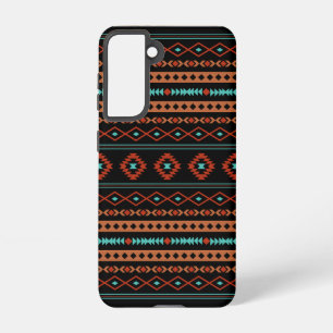 Coque Samsung Galaxy Aztec Rusts Turquoise Noir Motifs mélangés Motif