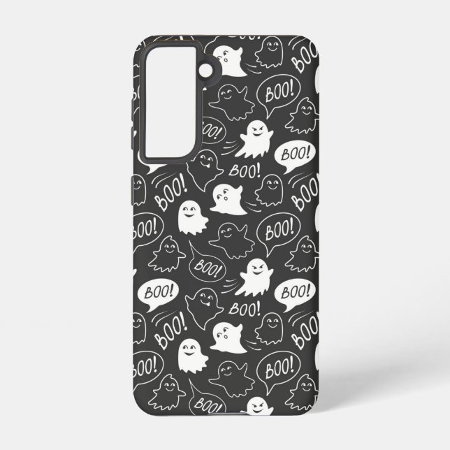 Coque Samsung Galaxy B&W Cute Doodle Halloween Motif (Verso)