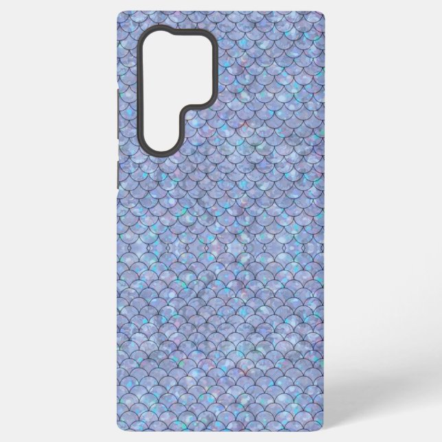 Coque Samsung Galaxy Balances de poissons de sirène bleu Holographique  (Verso)