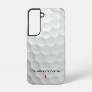 Coque Samsung Galaxy Balle de golf blanche texturée avec nom et numéro
