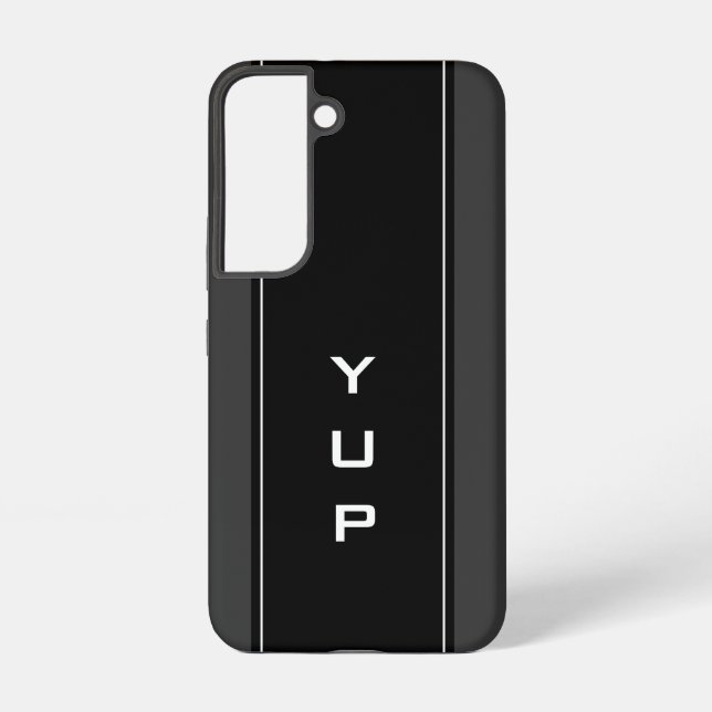 Coque Samsung Galaxy Bande noire monogramme personnalisée (Verso)
