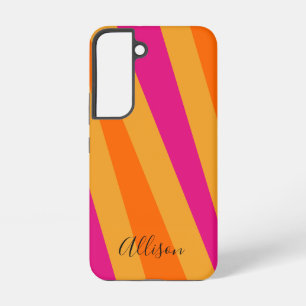 Coque Samsung Galaxy Bandes rétro Gras Rose orange