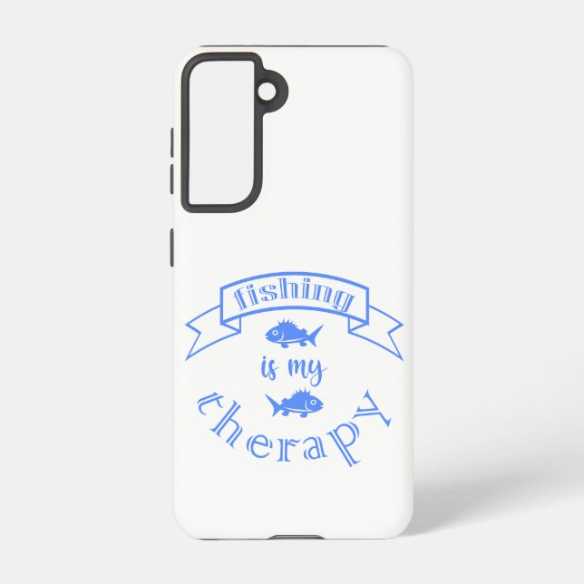 Coque Samsung Galaxy Bannière ruban La pêche est ma thérapie (Verso)