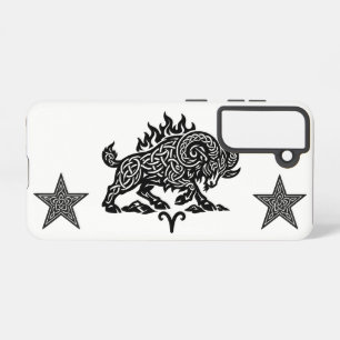 Coque Samsung Galaxy Bélier Fire‑Bélier – Encre Hantée Celtique Zodiaqu