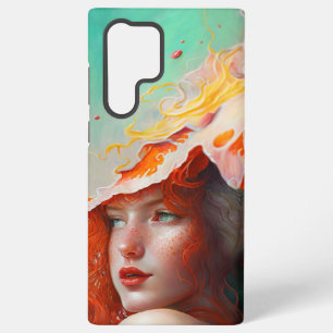 Coque Samsung Galaxy Belle artiste Abstraite Red Haired Ginger Girl