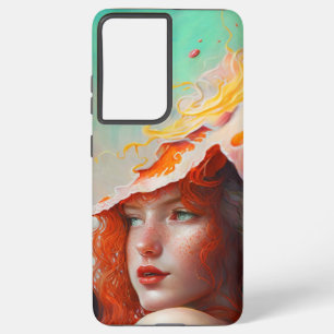Coque Samsung Galaxy Belle artiste Abstraite Red Haired Ginger Girl