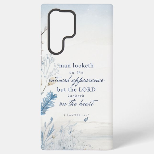 Coque Samsung Galaxy Bible Verse 1 Samuel 16:7 Aquarelle (Verso)