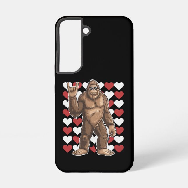 Coque Samsung Galaxy Bigfoot Valentines Jour Coeurs Drôle Sasquatch Amo (Verso)