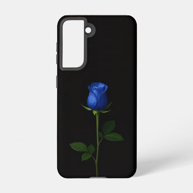 Coque Samsung Galaxy Black 4 Luxe  Galaxy S21 Case, Midnight Blue Rose (Verso)