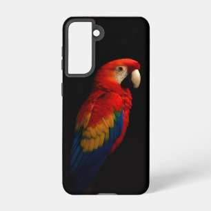 Coque Samsung Galaxy Black 4 Luxe Galaxy S21 Coque, Parrot écarlate