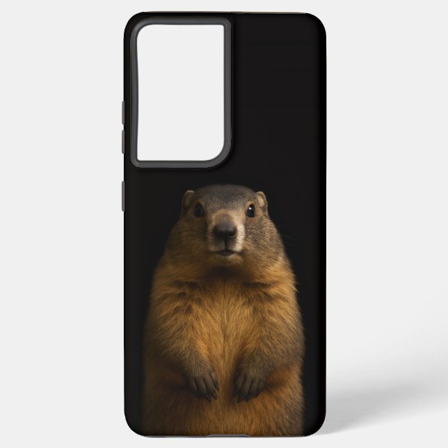 Coque Samsung Galaxy Black 4 Luxe Galaxy S21 Plus, Fluffy Marmot (Verso)