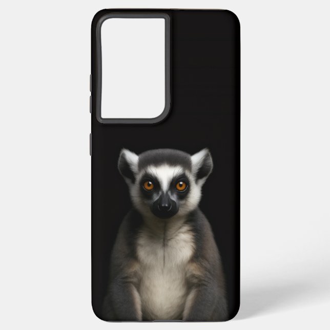 Coque Samsung Galaxy Black 4 Luxe Galaxy S21 Plus, Gentle Lemur (Verso)