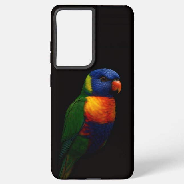 Coque Samsung Galaxy Black 4 Luxe Galaxy S21 Plus, Lorikeet Parrot (Verso)