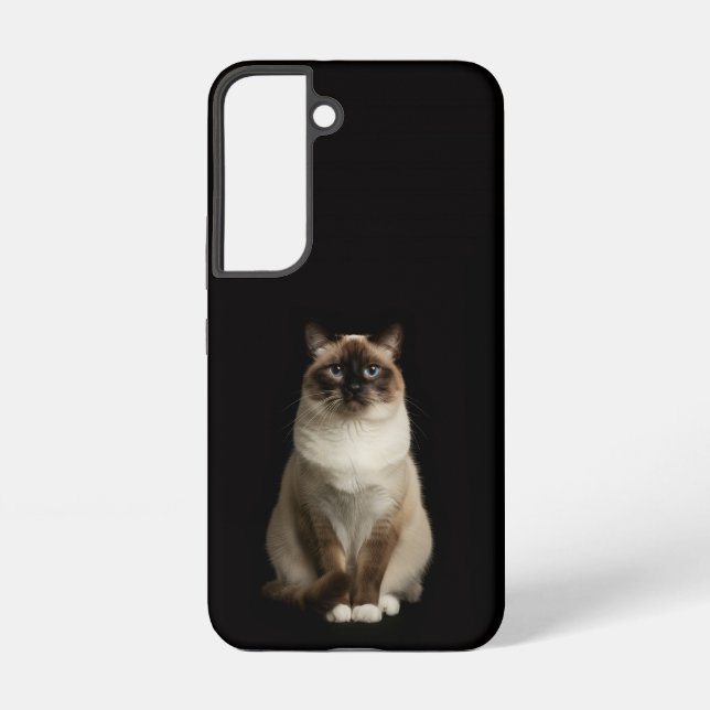 Coque Samsung Galaxy Black 4 Luxe Galaxy S22 Case, Birmanese Cat (Verso)