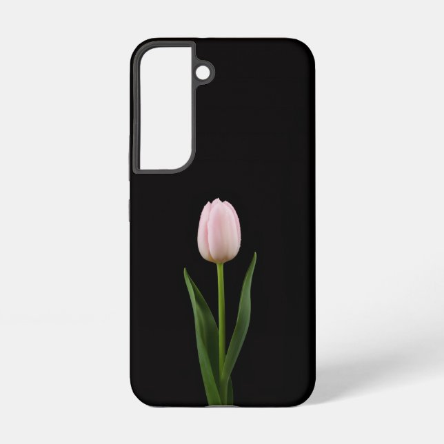 Coque Samsung Galaxy Black 4 Luxe Galaxy S22 Case, Blush Pink Tulip (Verso)