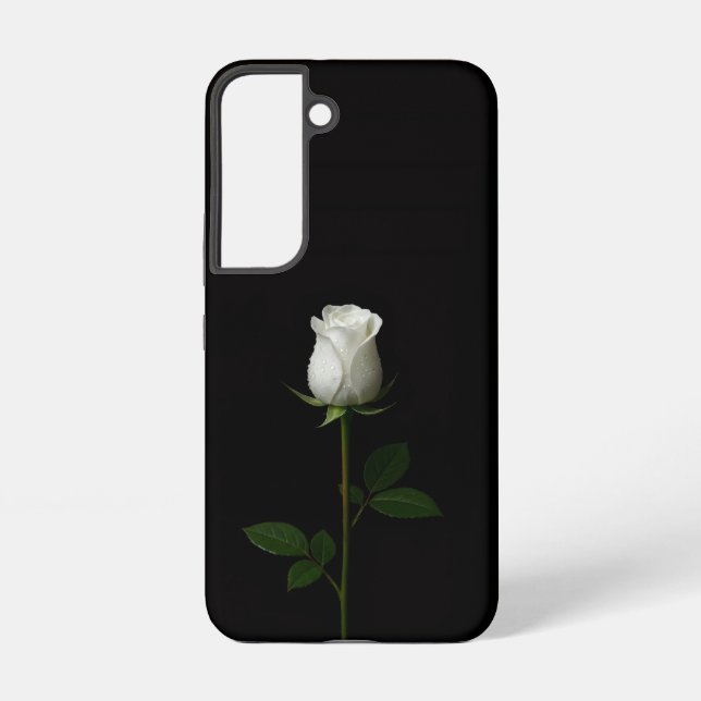 Coque Samsung Galaxy Black 4 Luxe Galaxy S22 Case, Pure White Rose (Verso)