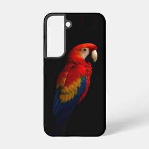 Coque Samsung Galaxy Black 4 Luxe Galaxy S22 Coque, Parrot écarlate