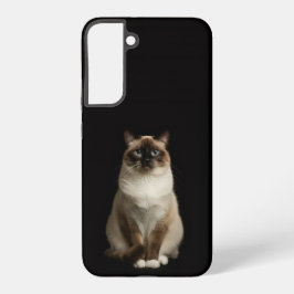 Coque Samsung Galaxy Black 4 Luxe Galaxy S22 Plus, Birmanese Cat