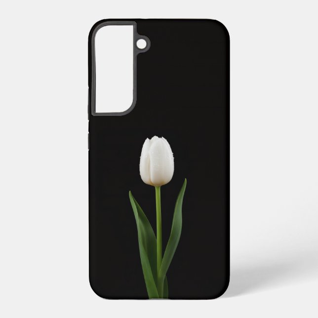 Coque Samsung Galaxy Black 4 Luxe Galaxy S22 Plus, Pearl White Tulip (Verso)