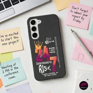 Coque Samsung Galaxy Black All Day 24/7 Slogan Graphic