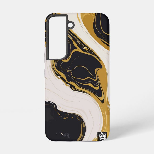 Coque Samsung Galaxy Black and Gold Marble (Verso)