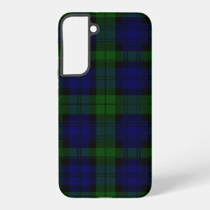 Coque Samsung Galaxy Black Watch Tartan bleu vert Plaid