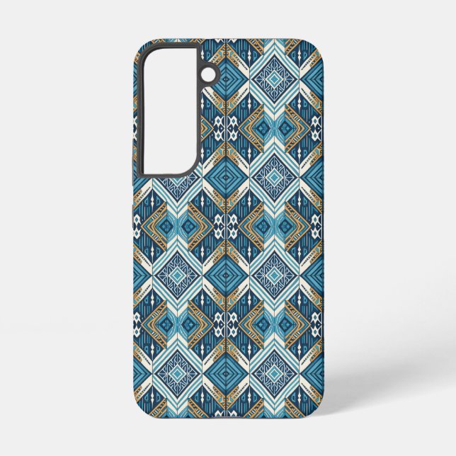 Coque Samsung Galaxy Blaue symetrisches Boho Muster 18583 b xl (Verso)